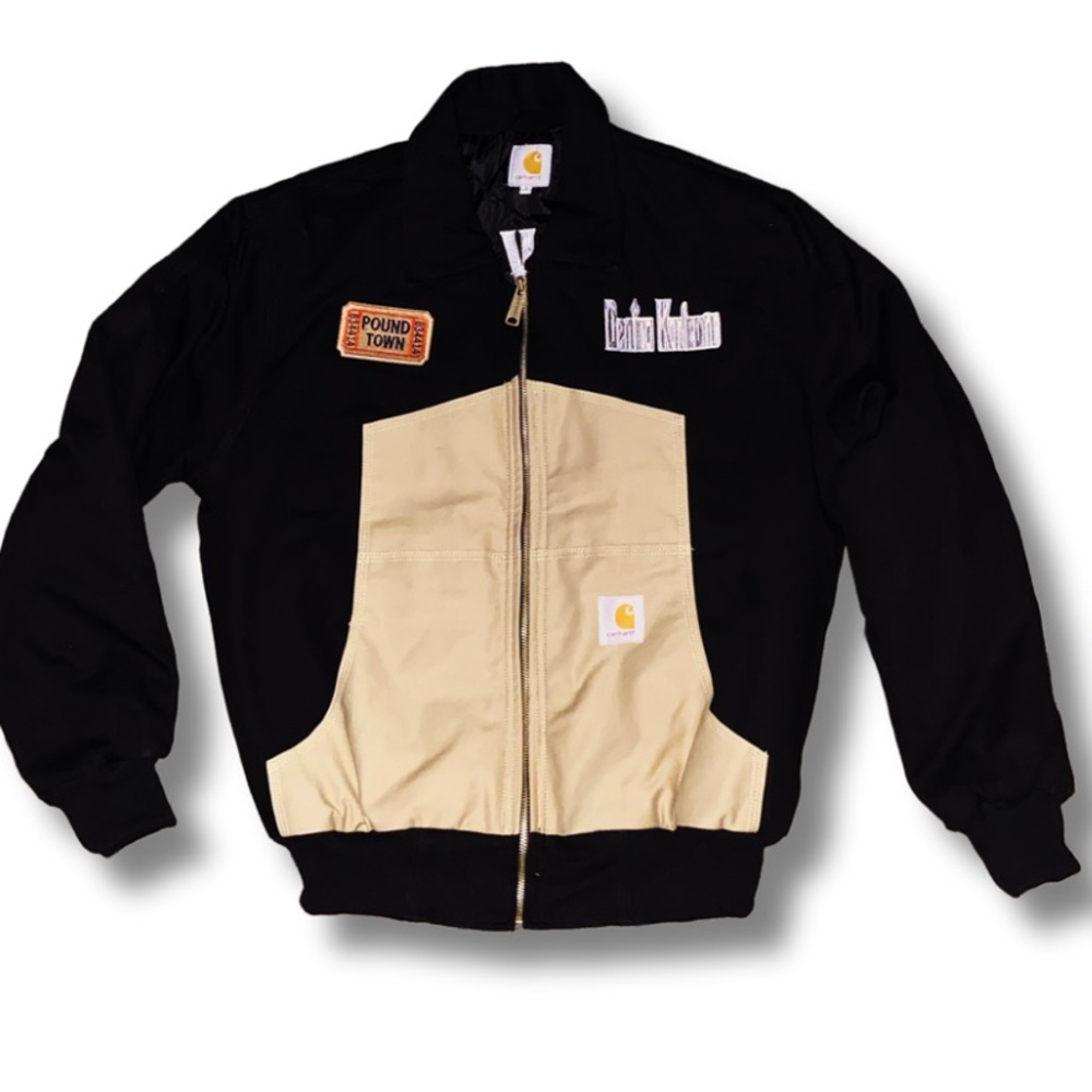 Reworked Carharrt jacket, size L with detachable one ticket to pound town patch